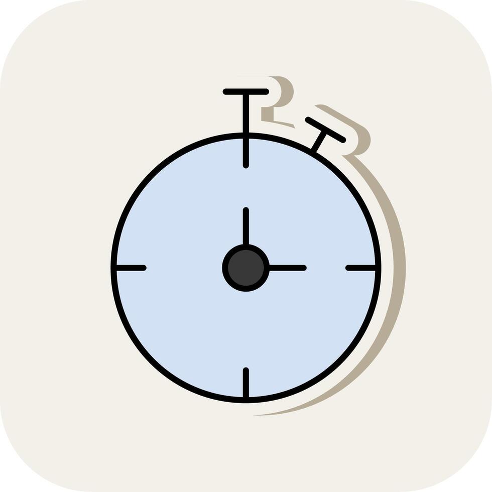 Chronometer Line Filled White Shadow Icon vector