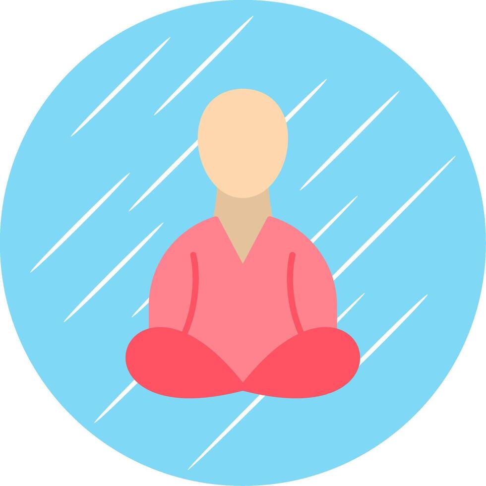Meditation Flat Blue Circle Icon vector