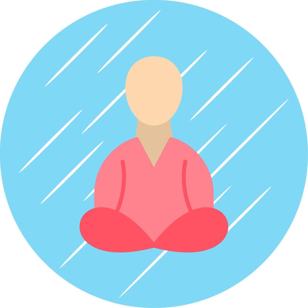 Meditation Flat Blue Circle Icon vector