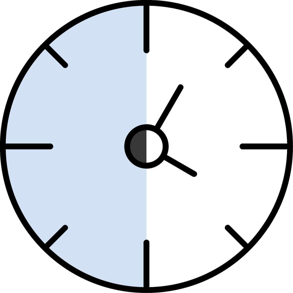 Clock Filled Half Cut Icon vector