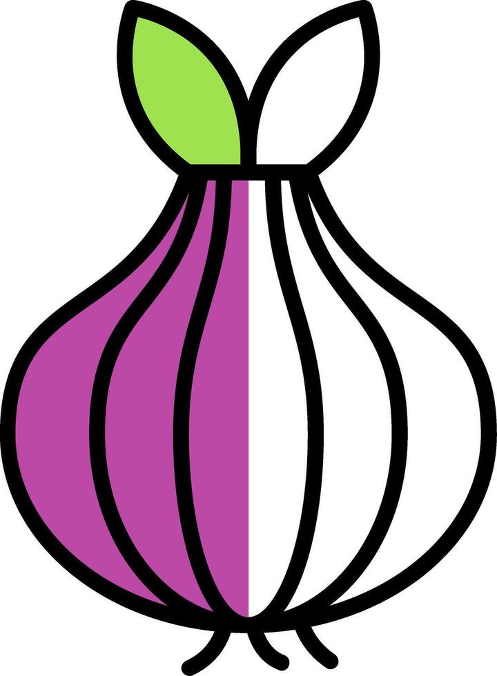 Onion Filled Half Cut Icon vector