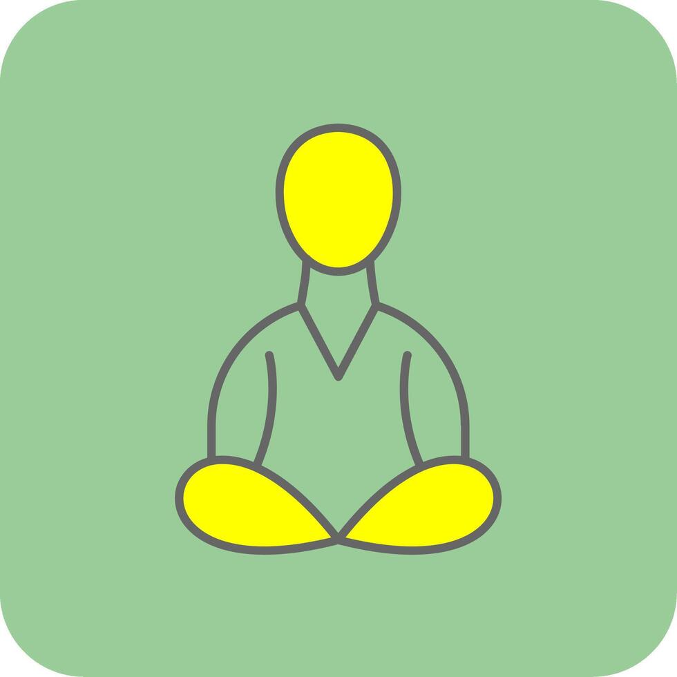 meditación lleno amarillo icono vector