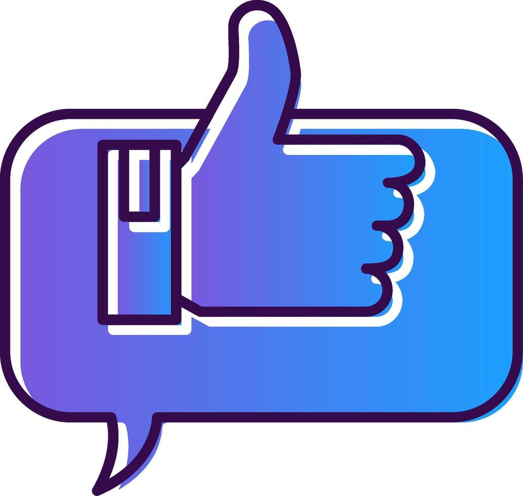 Positive Comment Gradient Filled Icon vector