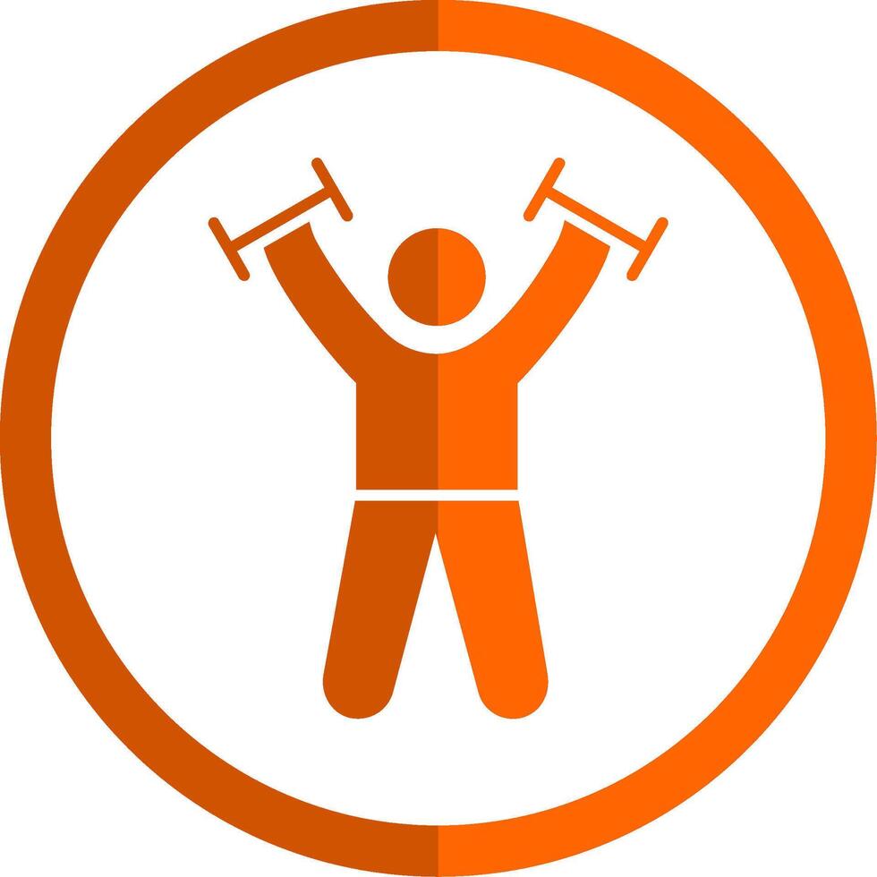 Exercise Glyph Orange Circle Icon vector