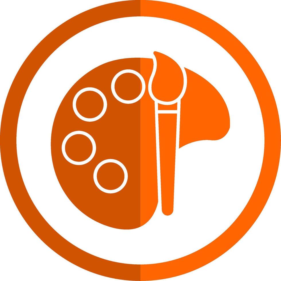 Art Glyph Orange Circle Icon vector
