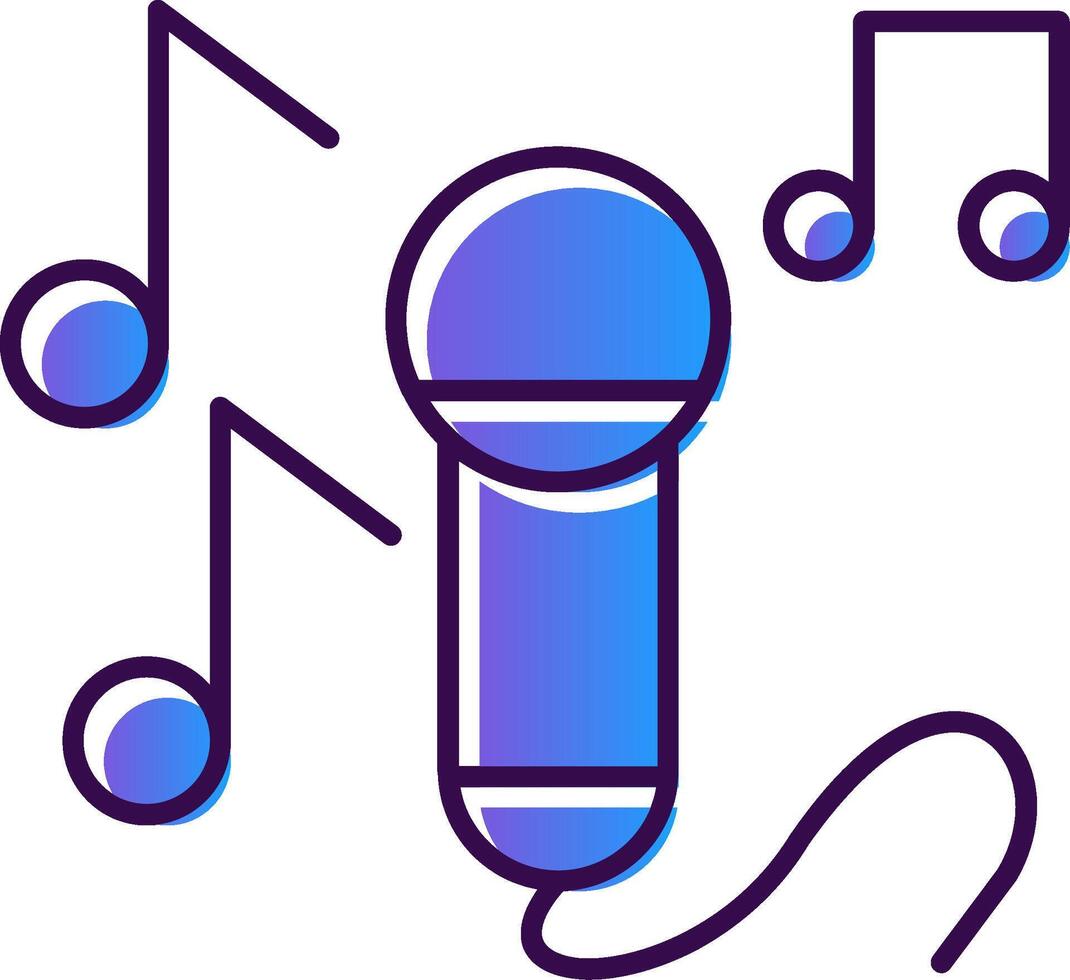 Sing Gradient Filled Icon vector