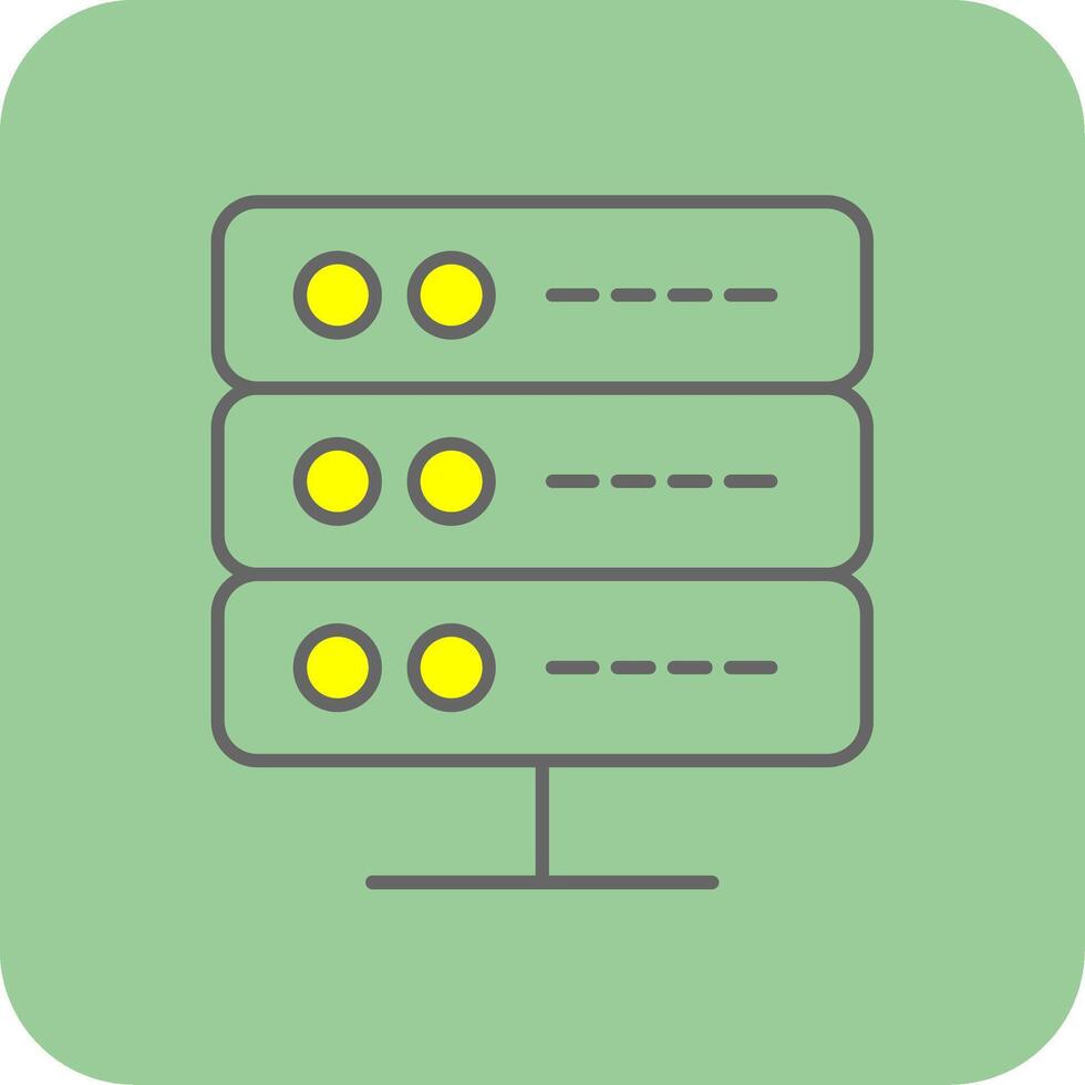 Server Filled Yellow Icon vector