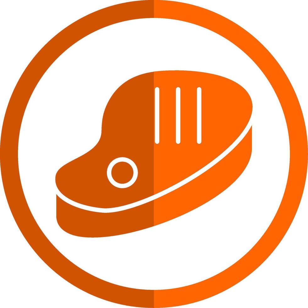Meat Glyph Orange Circle Icon vector