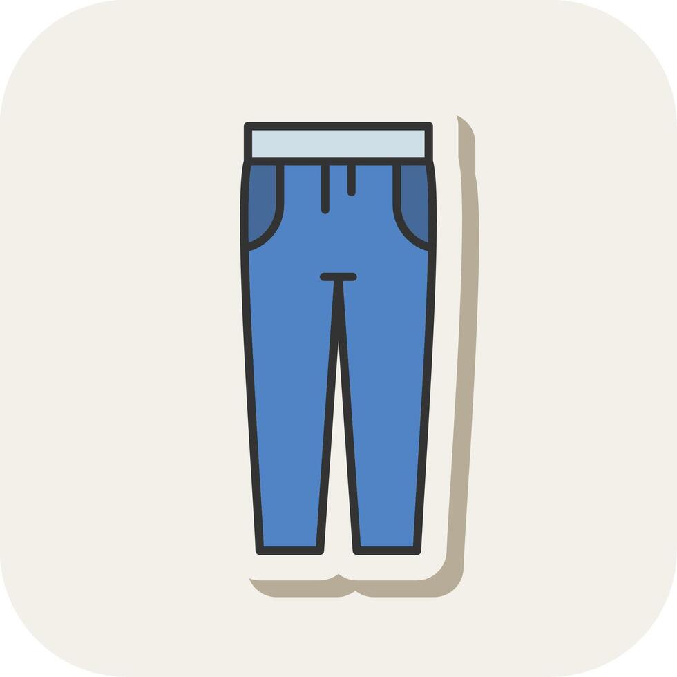 Trousers Line Filled White Shadow Icon vector