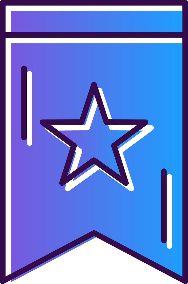 Book Marked Gradient Filled Icon vector