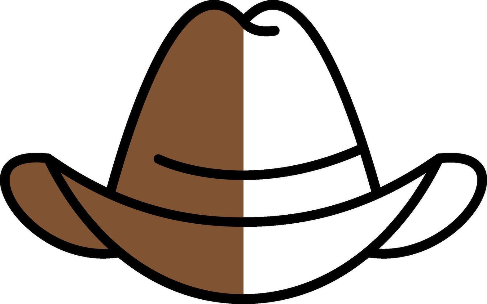 sombrero lleno medio cortar icono vector