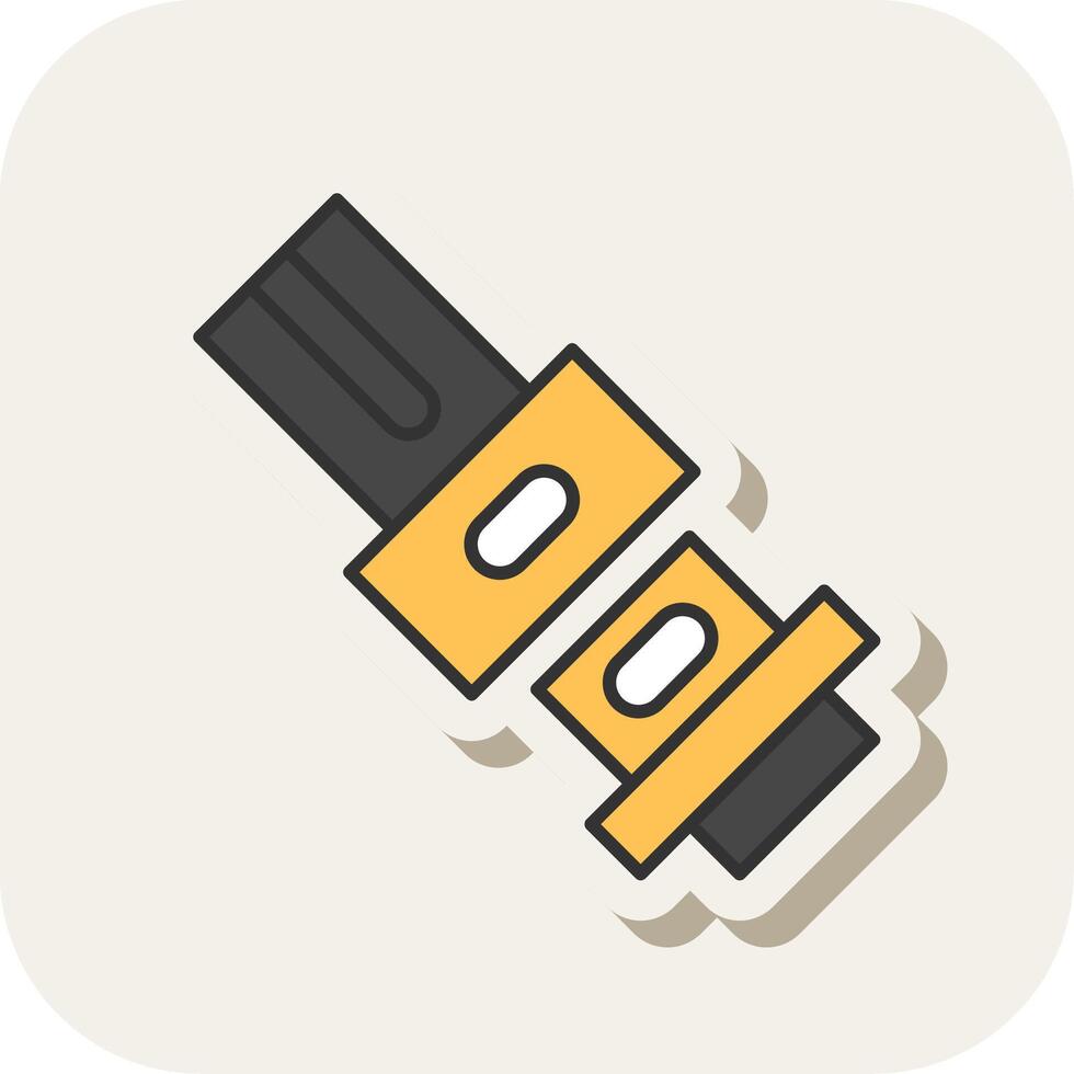 Belt Line Filled White Shadow Icon vector