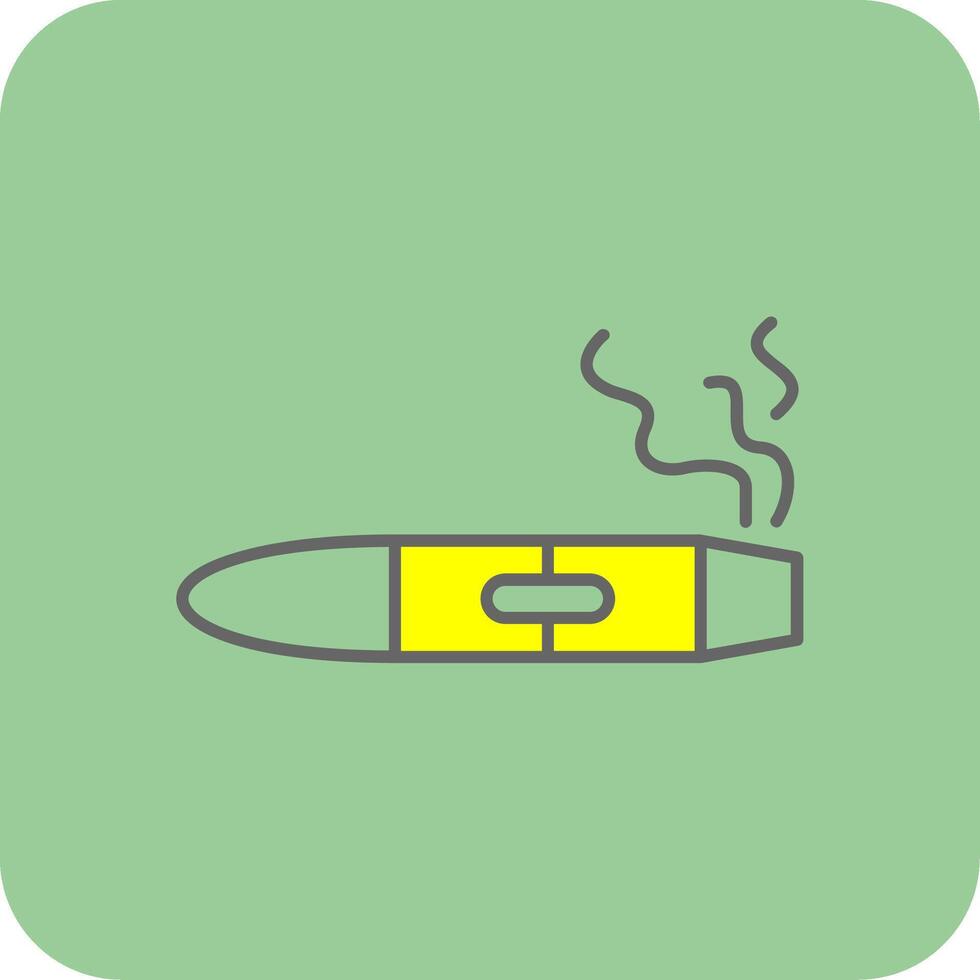 Cigar Filled Yellow Icon vector