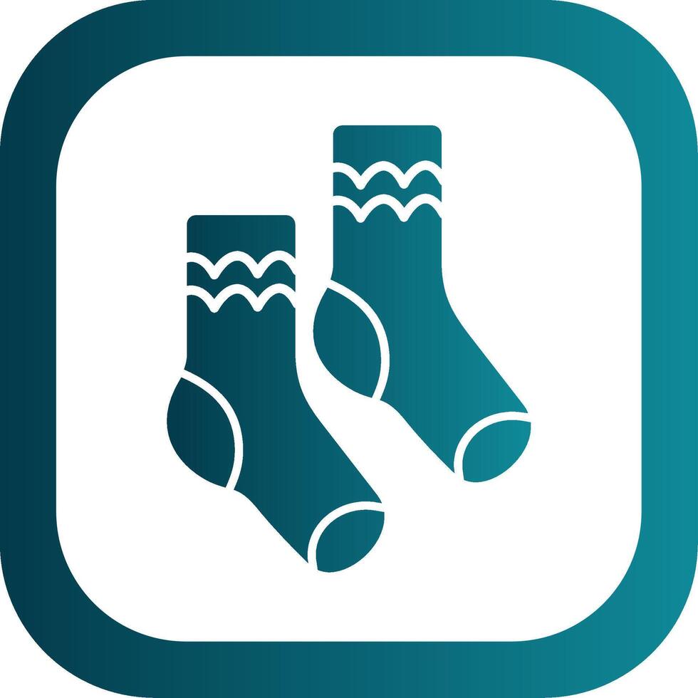 Pair of Socks Glyph Gradient Round Corner Icon vector