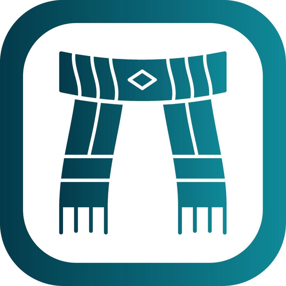 Scarf Glyph Gradient Round Corner Icon vector