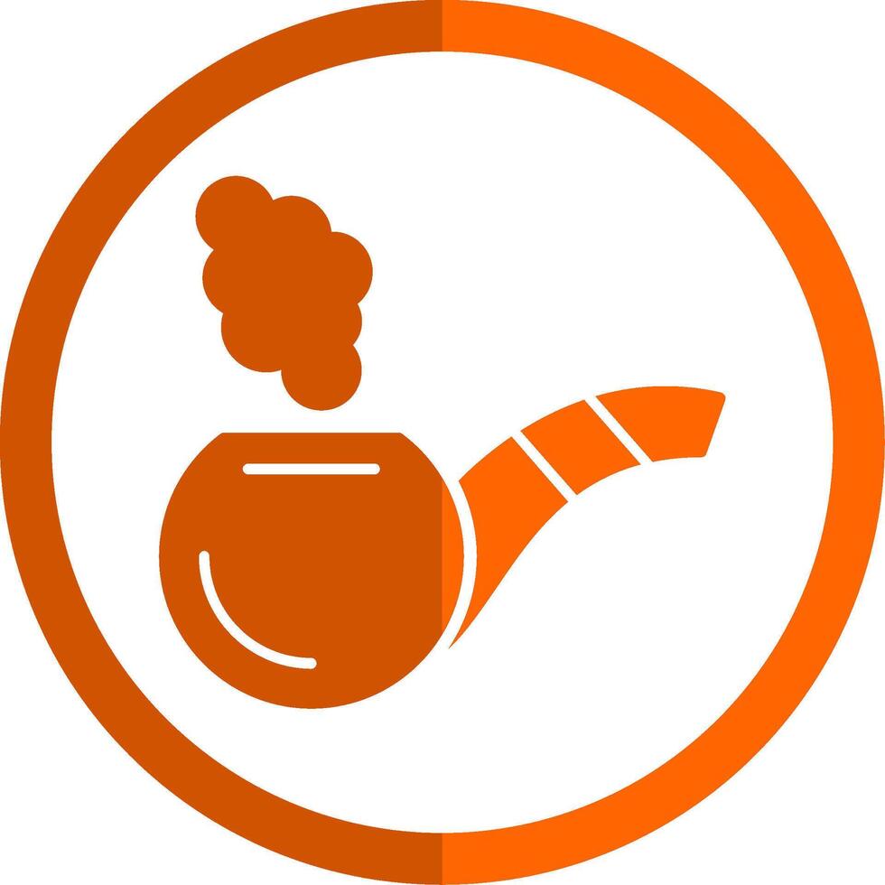 Smoking Pipe Glyph Orange Circle Icon vector