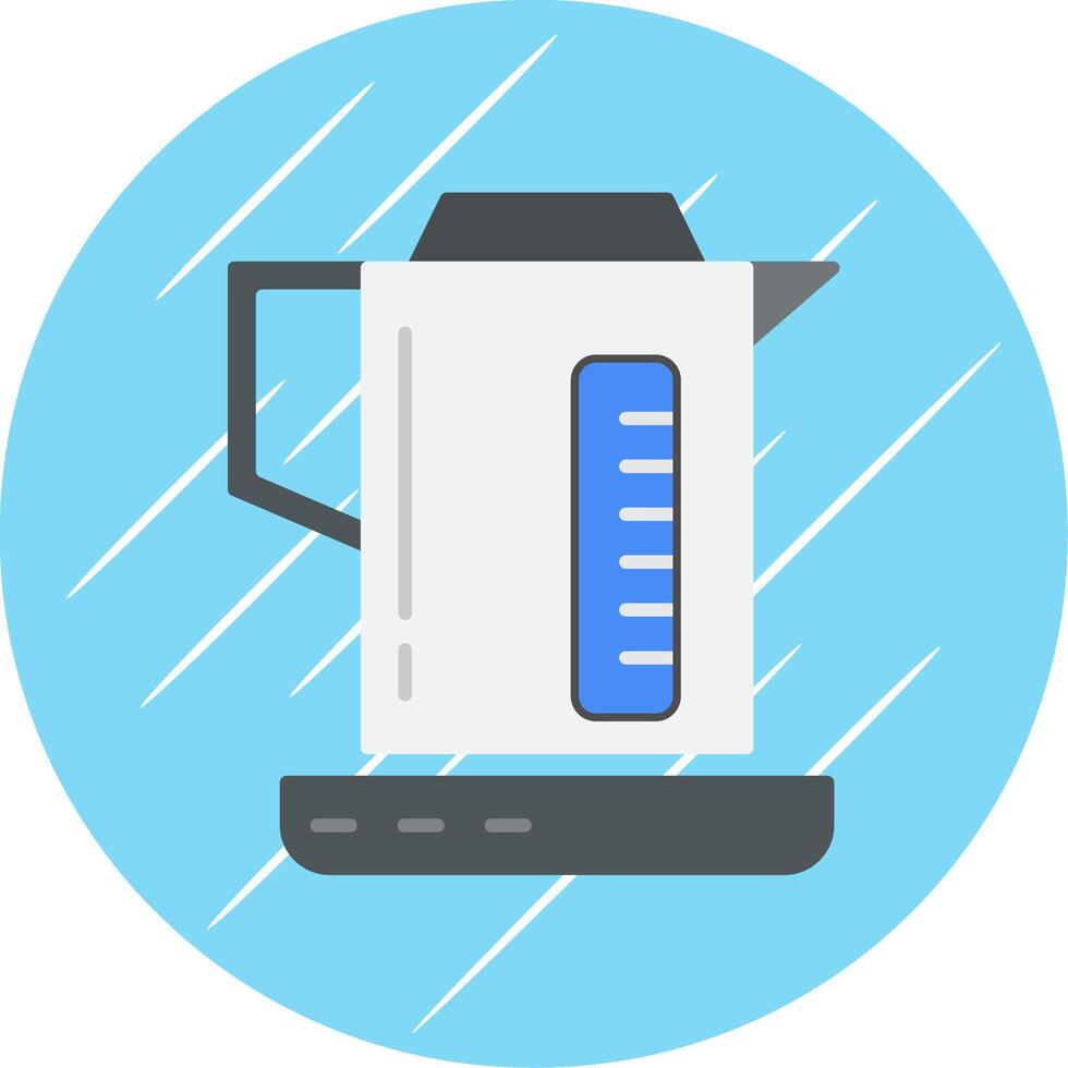 eléctrico tetera plano azul circulo icono vector