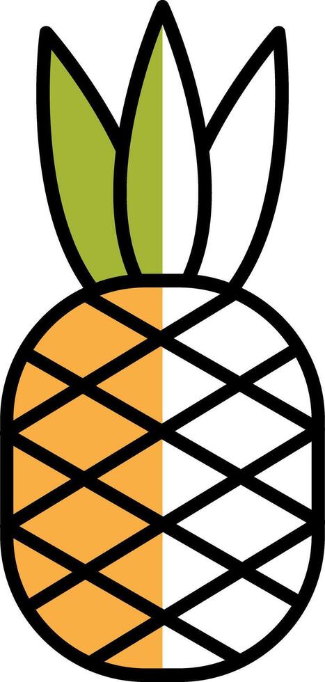 Pineapple Filled Half Cut Icon vector