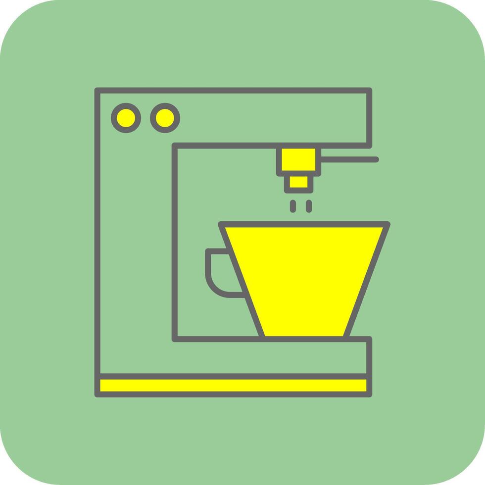 Coffee Machine Filled Yellow Icon vector