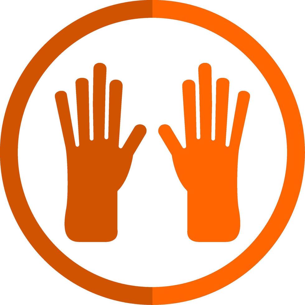 cuero guantes glifo naranja circulo icono vector