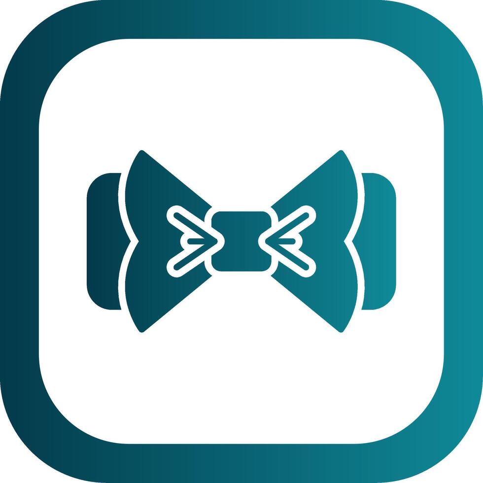 Bow Tie Glyph Gradient Round Corner Icon vector
