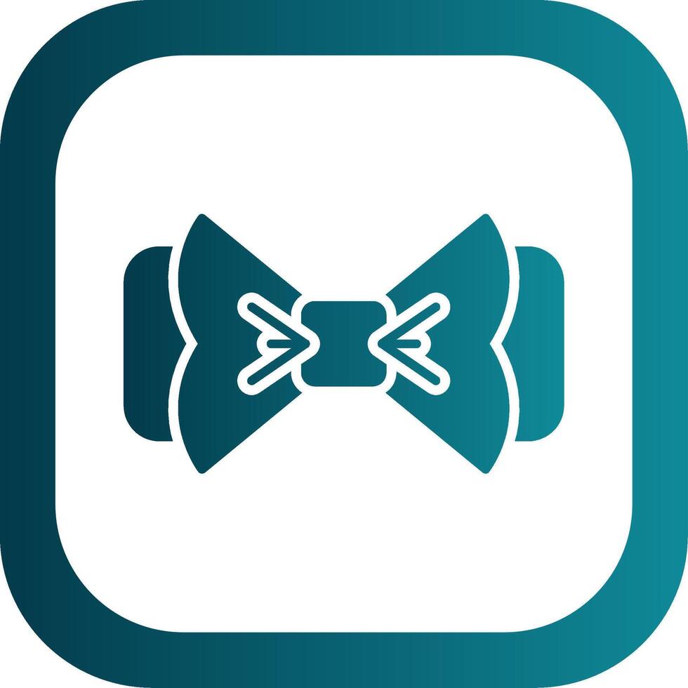 Bow Tie Glyph Gradient Round Corner Icon vector