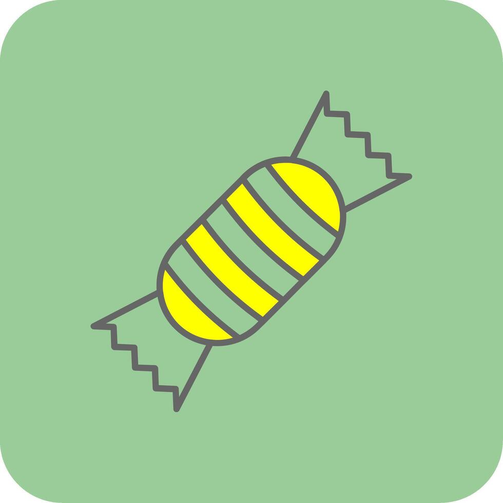 Toffee Filled Yellow Icon vector