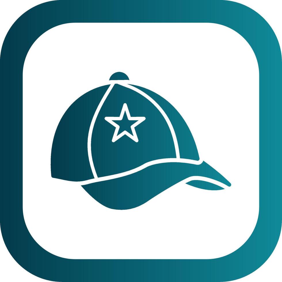 Cap Glyph Gradient Round Corner Icon vector
