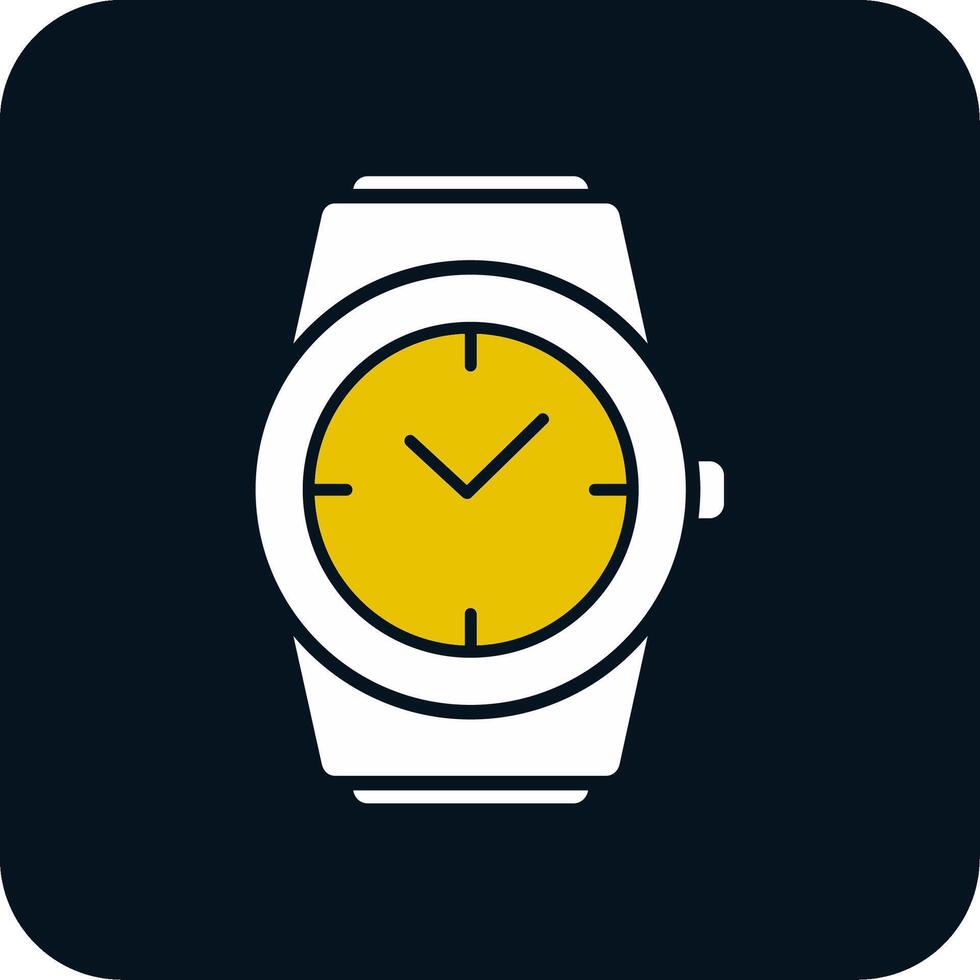 elegante reloj glifo dos color icono vector