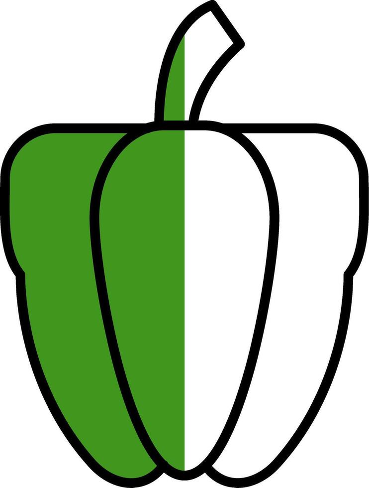 Capsicum Filled Half Cut Icon vector