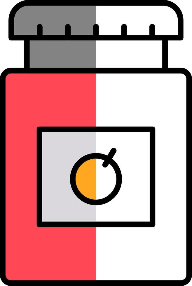 Jam Jar Filled Half Cut Icon vector