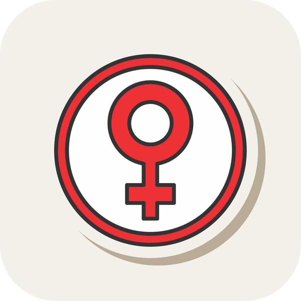 Female symbol Line Filled White Shadow Icon vector