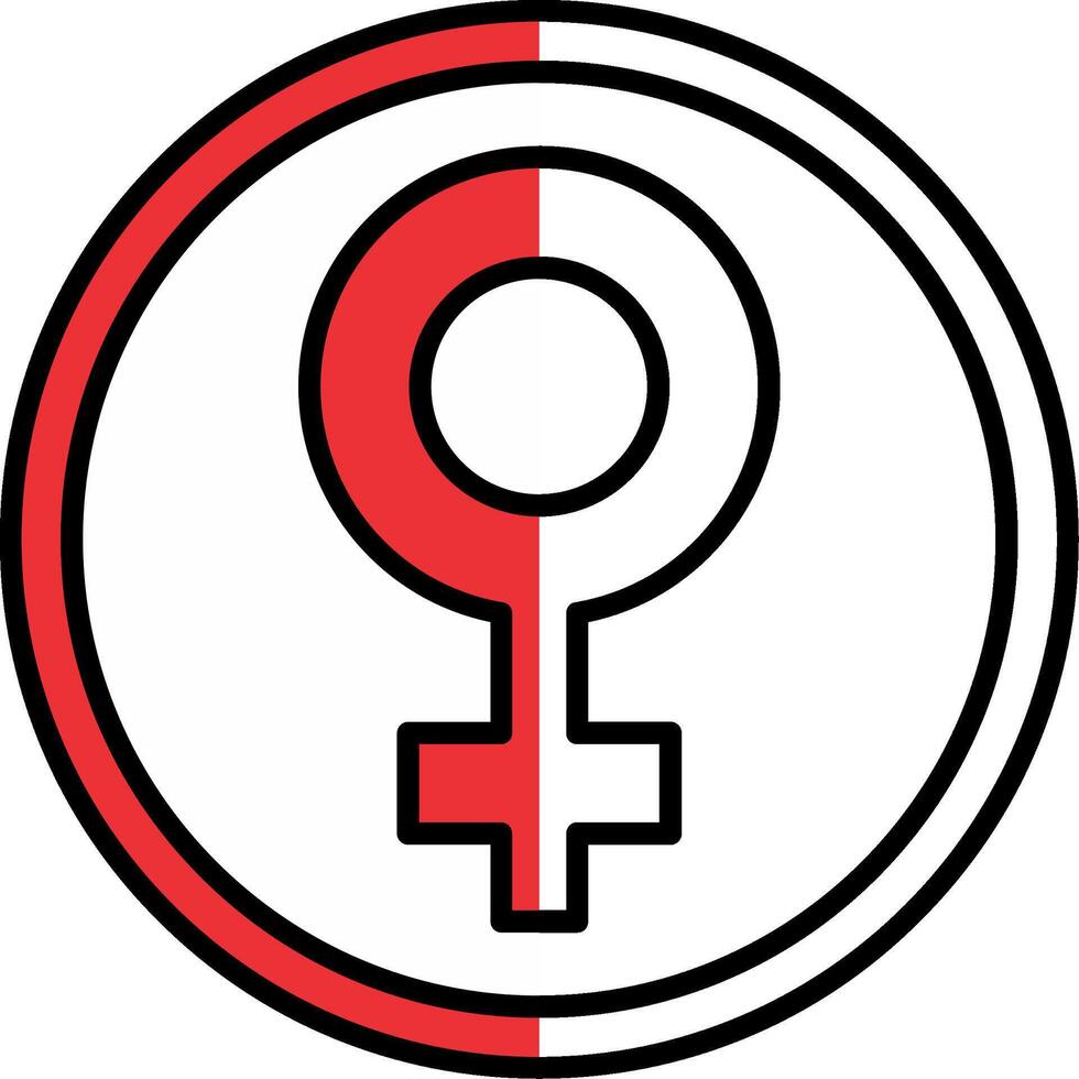 Female symbol Filled Half Cut Icon vector