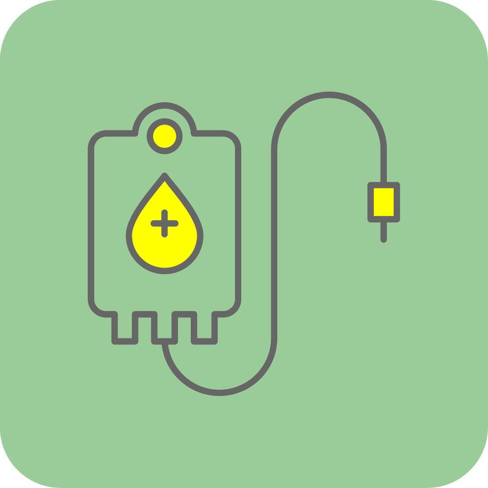 Blood Bag Filled Yellow Icon vector