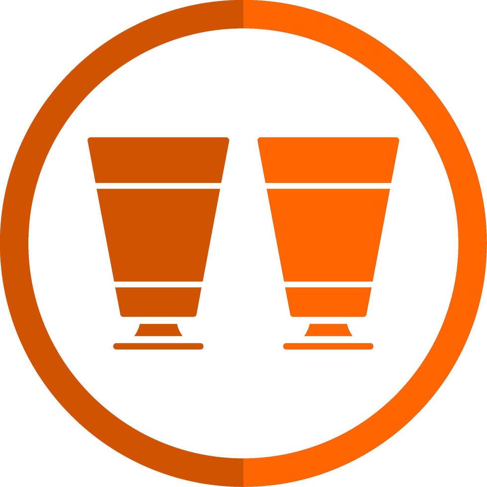 Goblet Glyph Orange Circle Icon vector