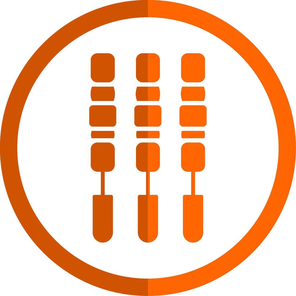 BBQ Stick Glyph Orange Circle Icon vector