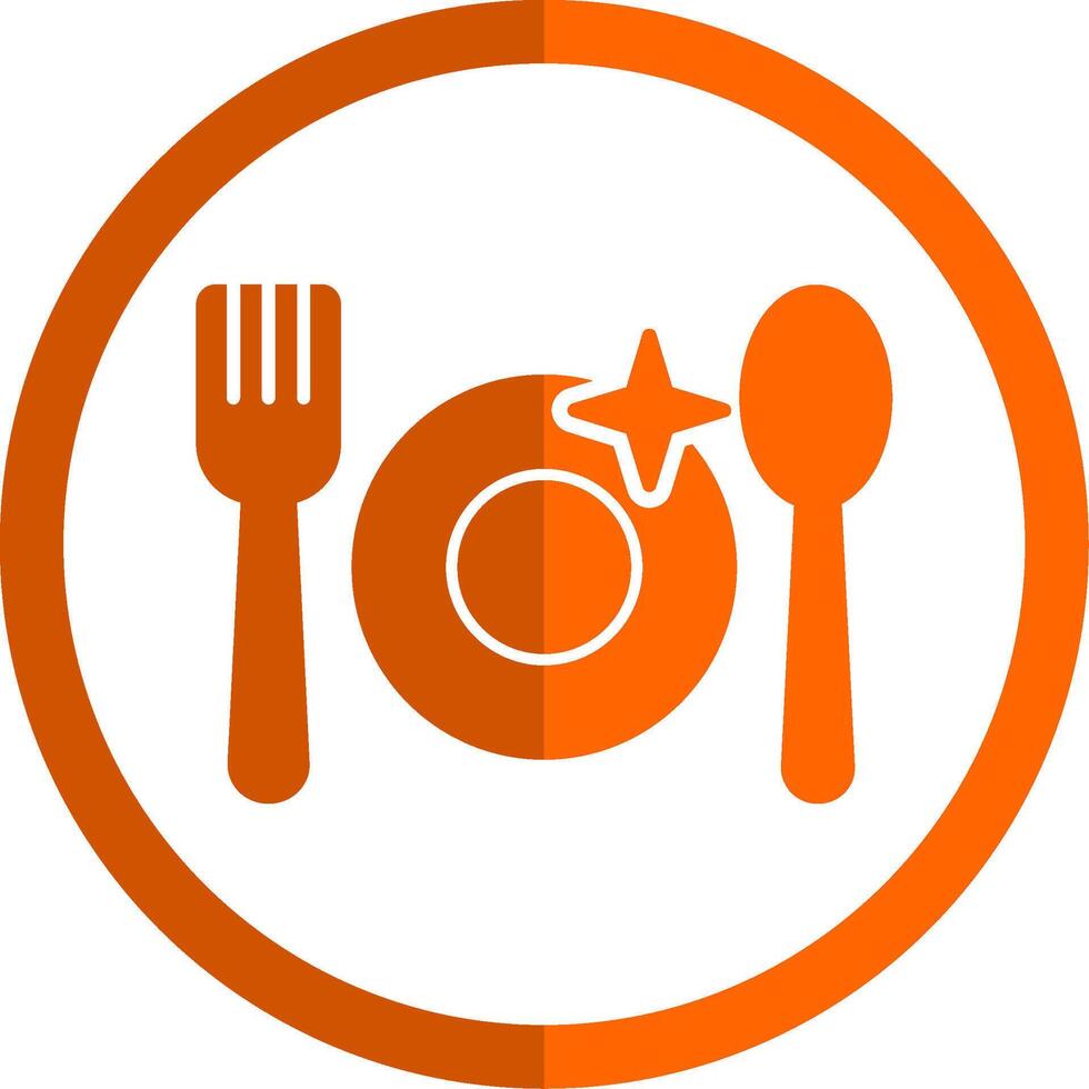 Crockery Glyph Orange Circle Icon vector
