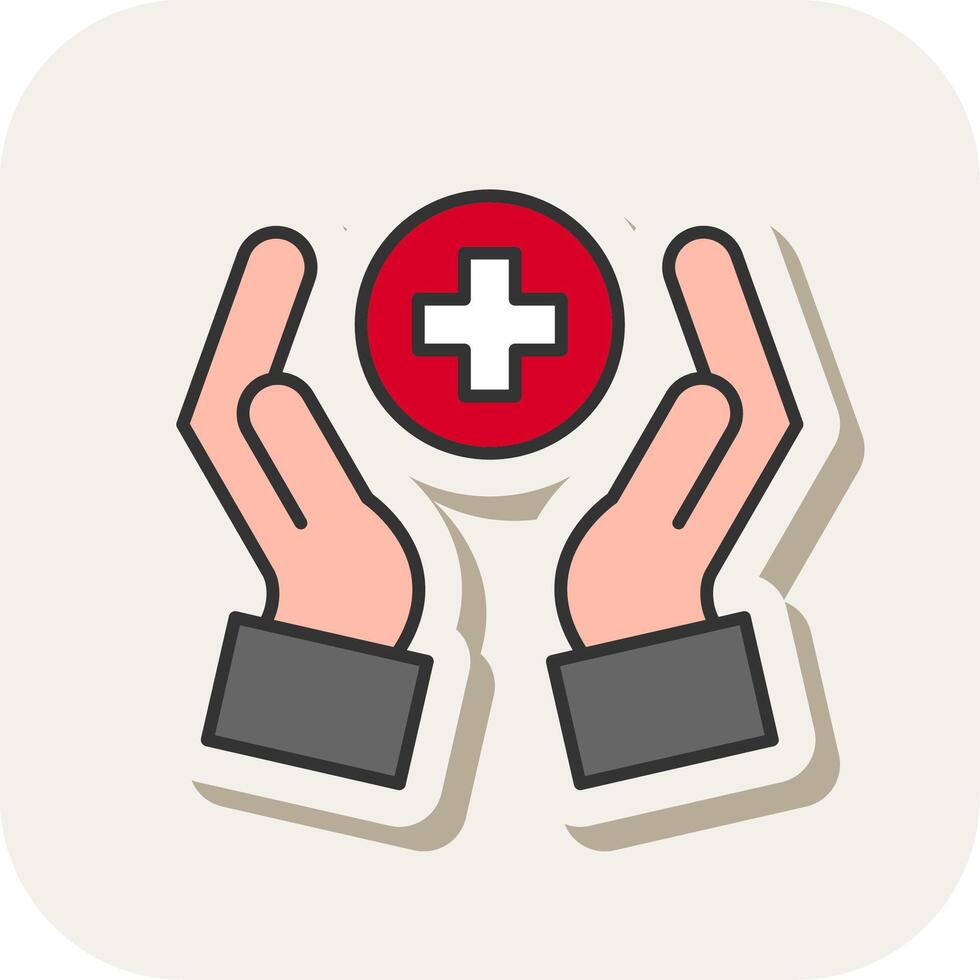 Health Care Line Filled White Shadow Icon vector