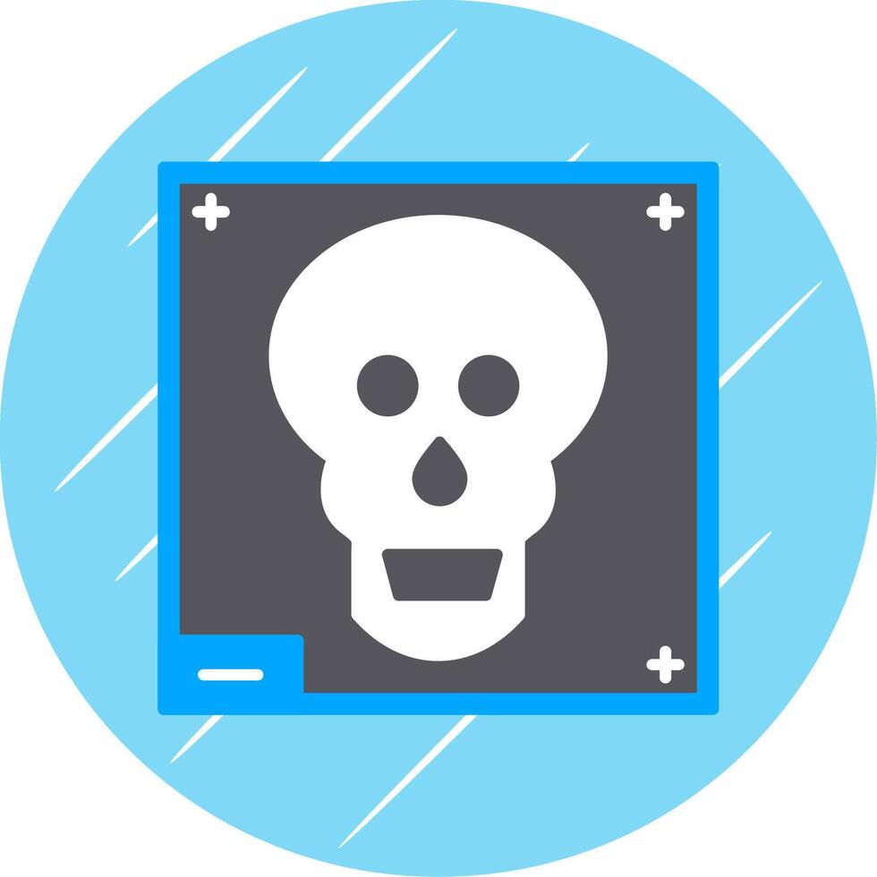 Skull X - ray Flat Blue Circle Icon vector