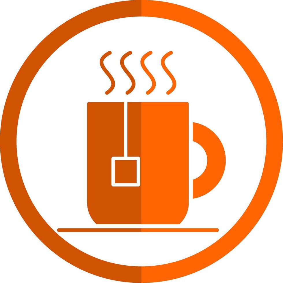 Tea Mug Glyph Orange Circle Icon vector