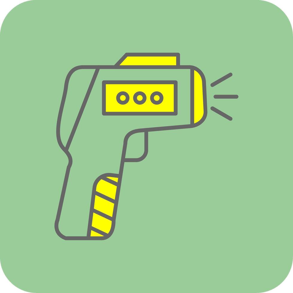 Thermometer Gun Filled Yellow Icon vector