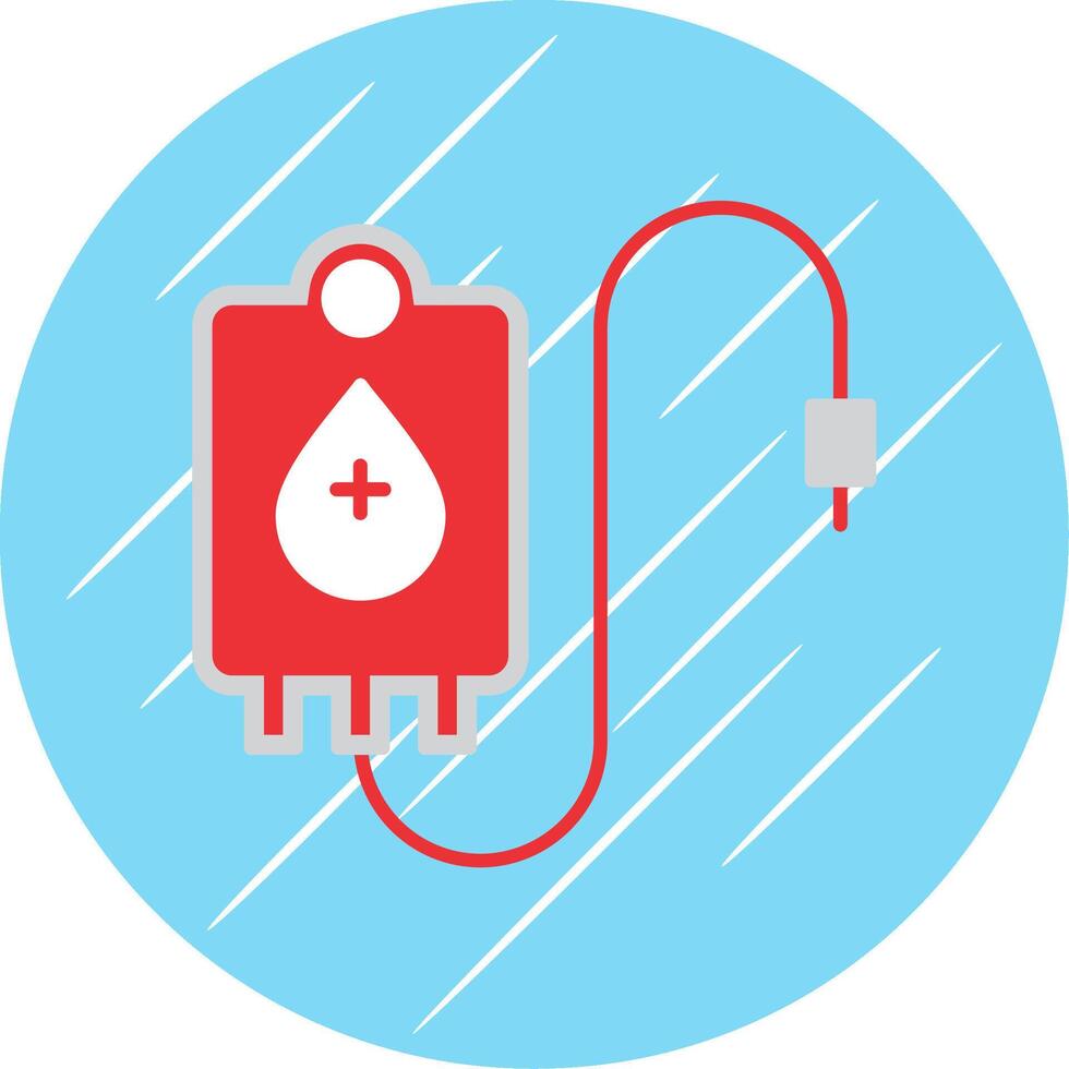 Blood Bag Flat Blue Circle Icon vector