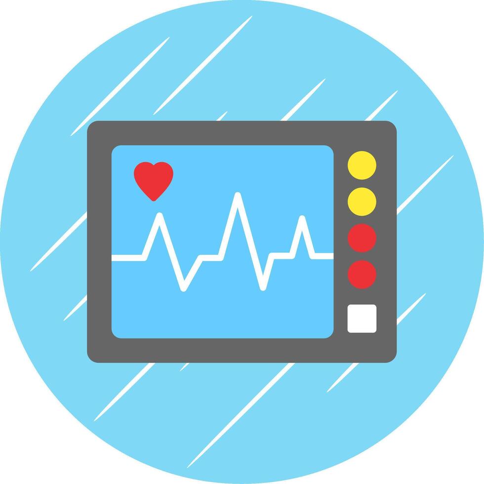 ECG Machine Flat Blue Circle Icon vector