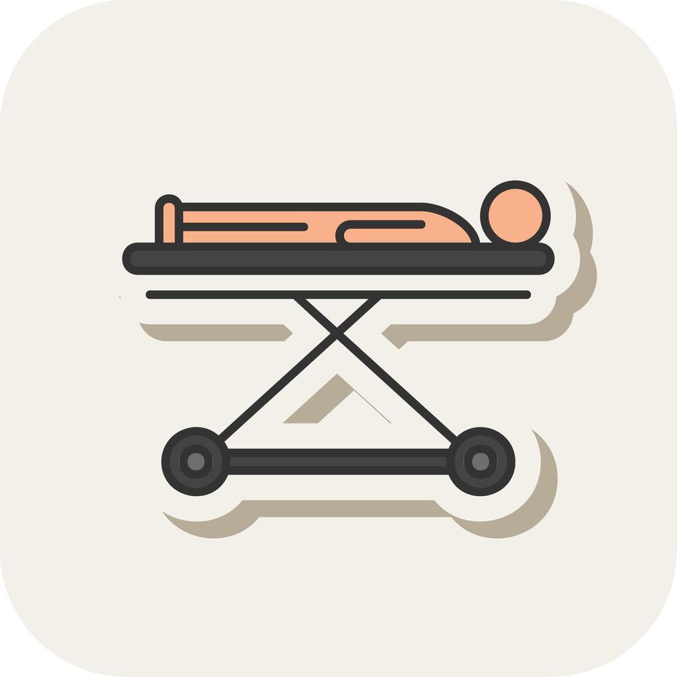 Stretcher Line Filled White Shadow Icon vector