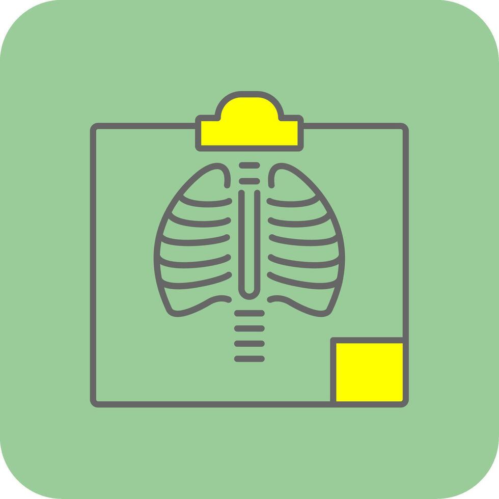 radiología lleno amarillo icono vector