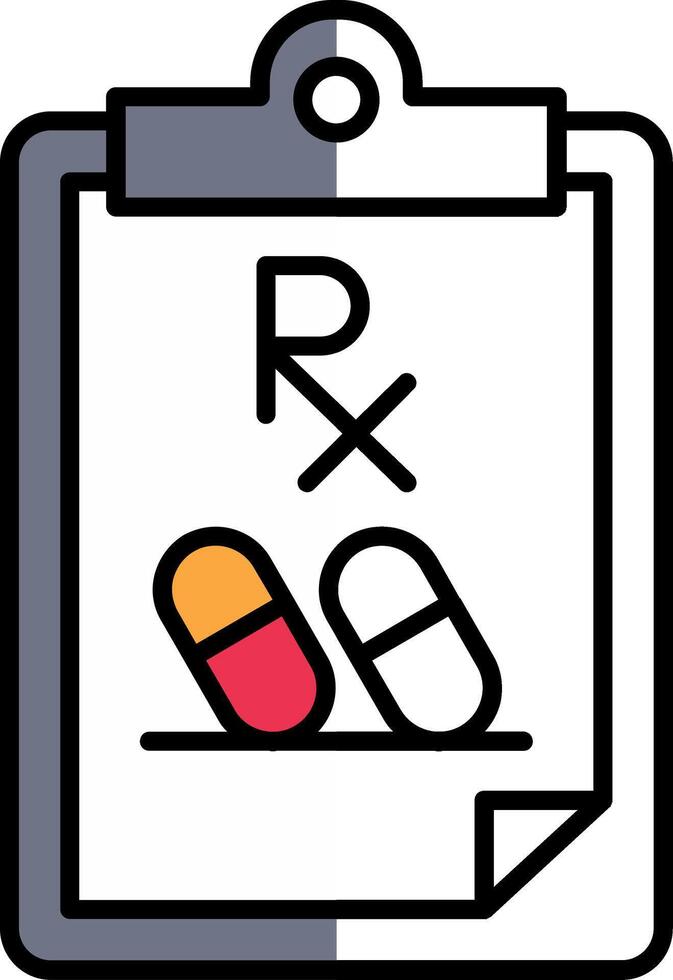 Prescription Filled Half Cut Icon vector