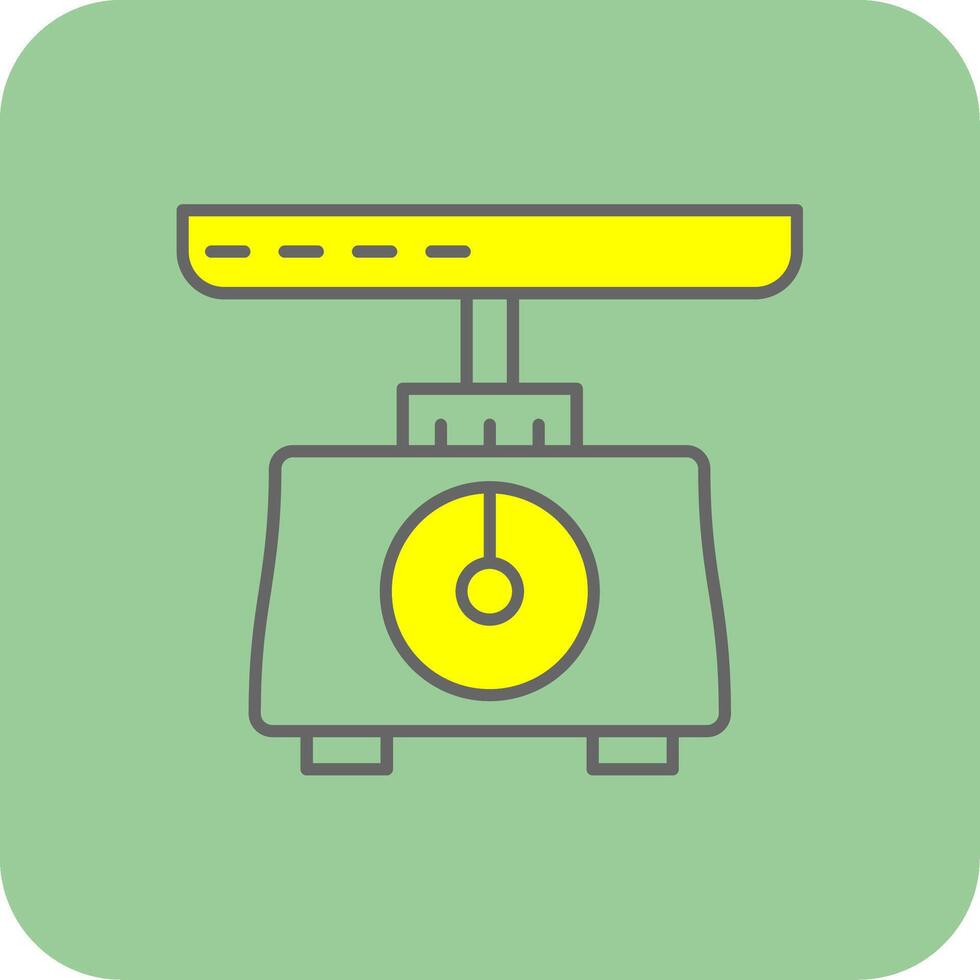 Weighing Scale Filled Yellow Icon vector