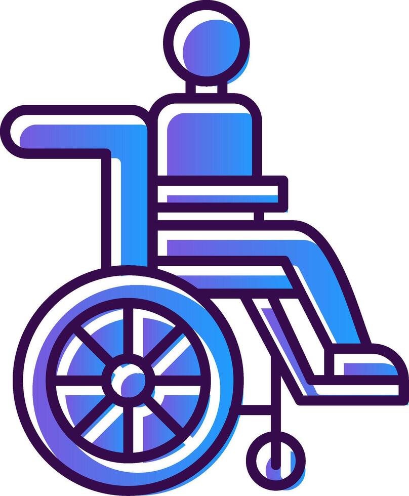 Disabled Person Gradient Filled Icon vector