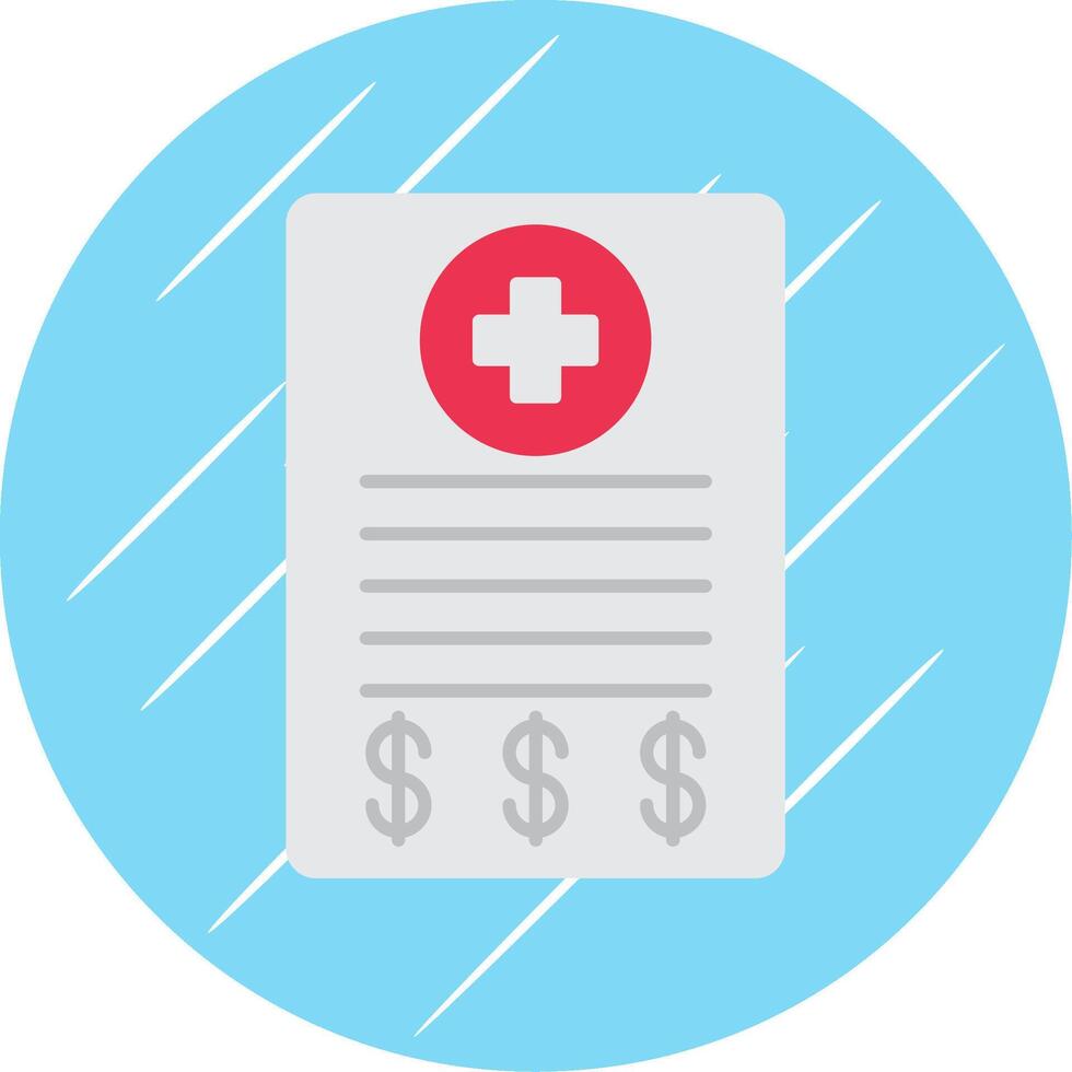 Medical Bill Flat Blue Circle Icon vector