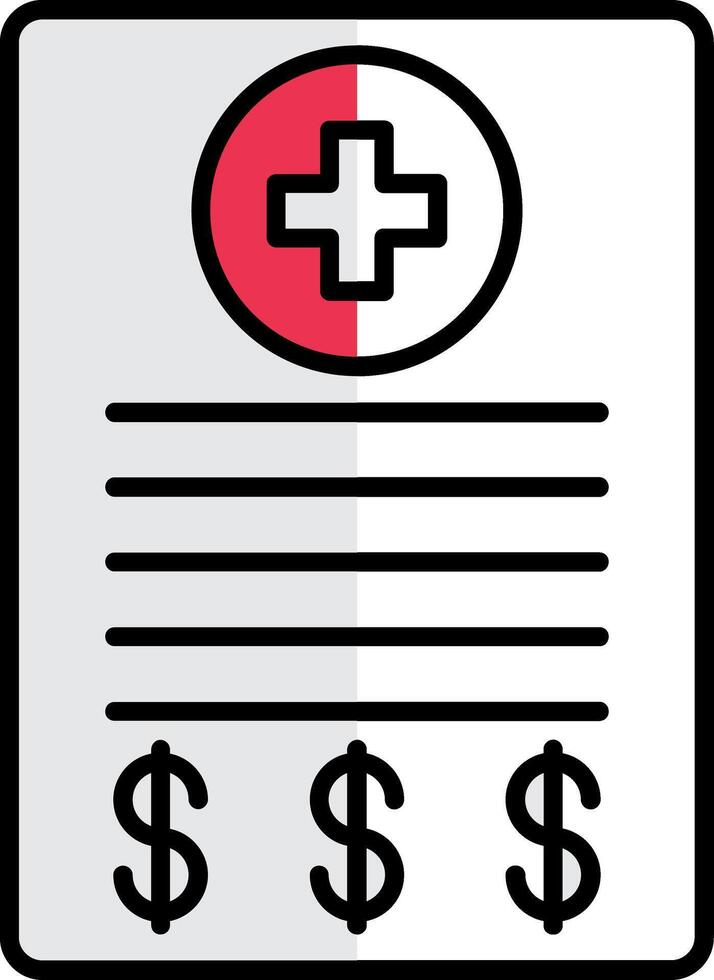 Medical Bill Filled Half Cut Icon vector